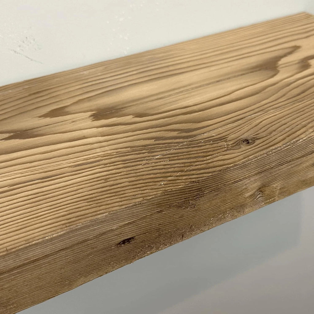 Reclaimed Wood Mantel Shelf with Steel Angle Brackets Z1796
