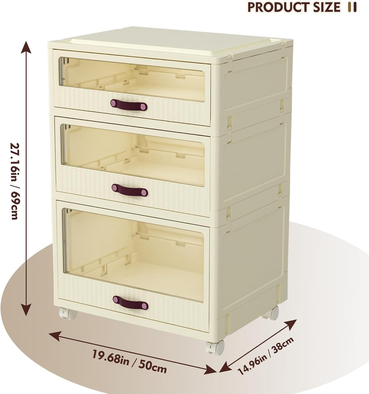 40 Gal 3 Tiers Drawer Organizer with Wheels B193632