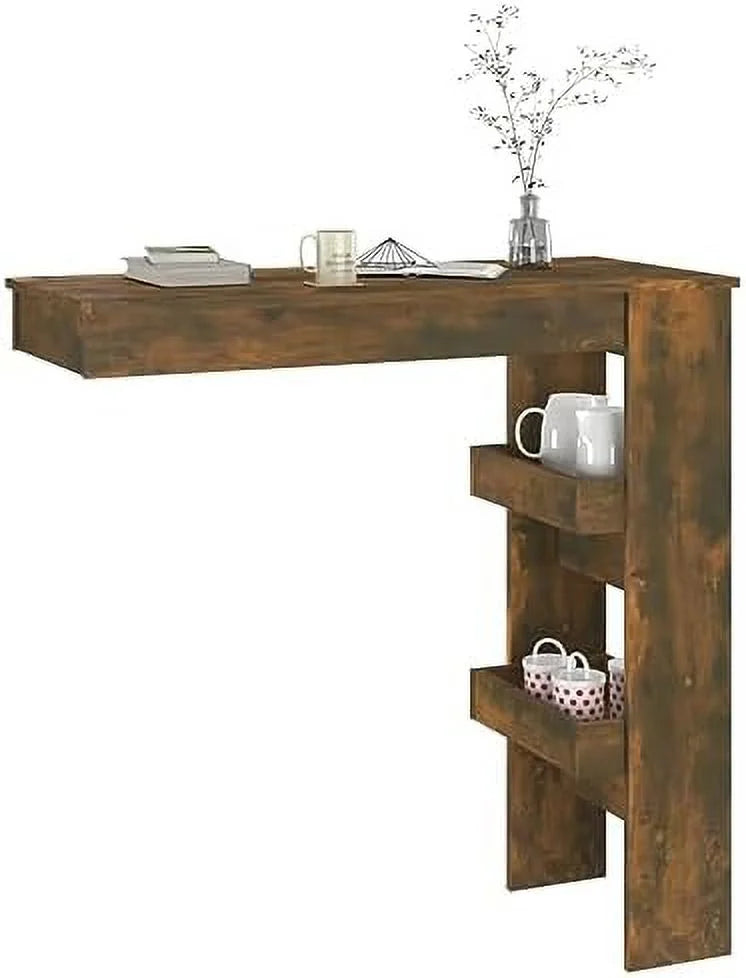 Brown Oak Engineered Wood Dining Table D571960
