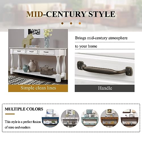 63" Console Table with 3 Drawers and 1 Bottom Shelf, Light Espresso G14081