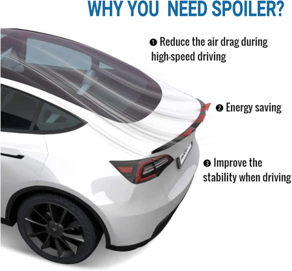 Carbon Fiber Style Rear Trunk Spoiler Wing for Tesla Model 3 B3927