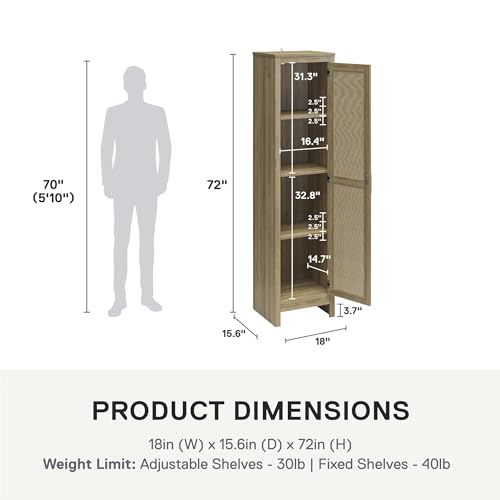 Black Oak 1-Door Tall Cabinet I556