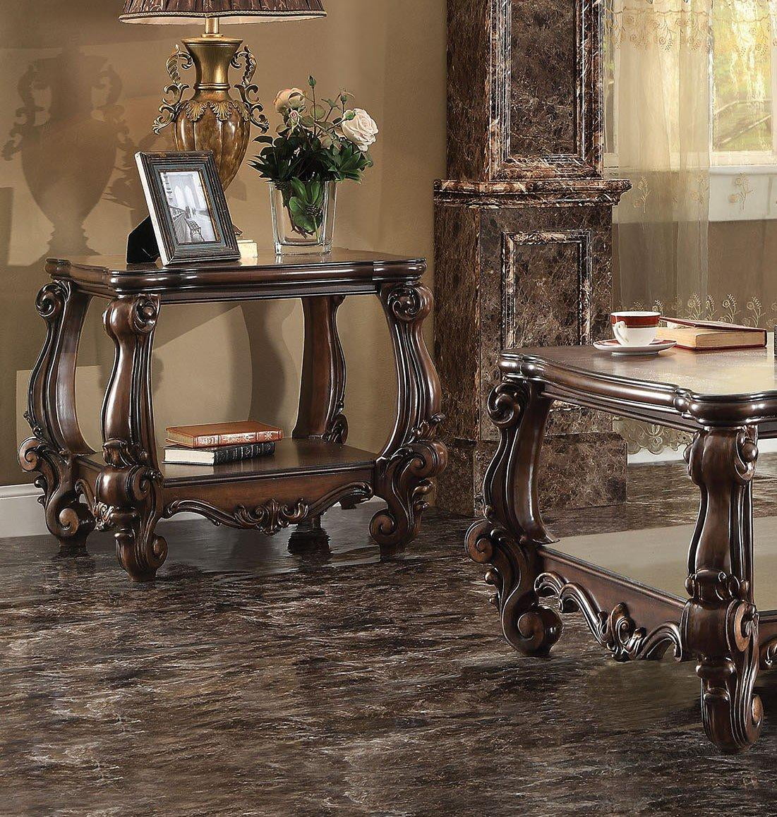 Cherry Oak Rectangular Occasional Table Set 3Pcs Q983