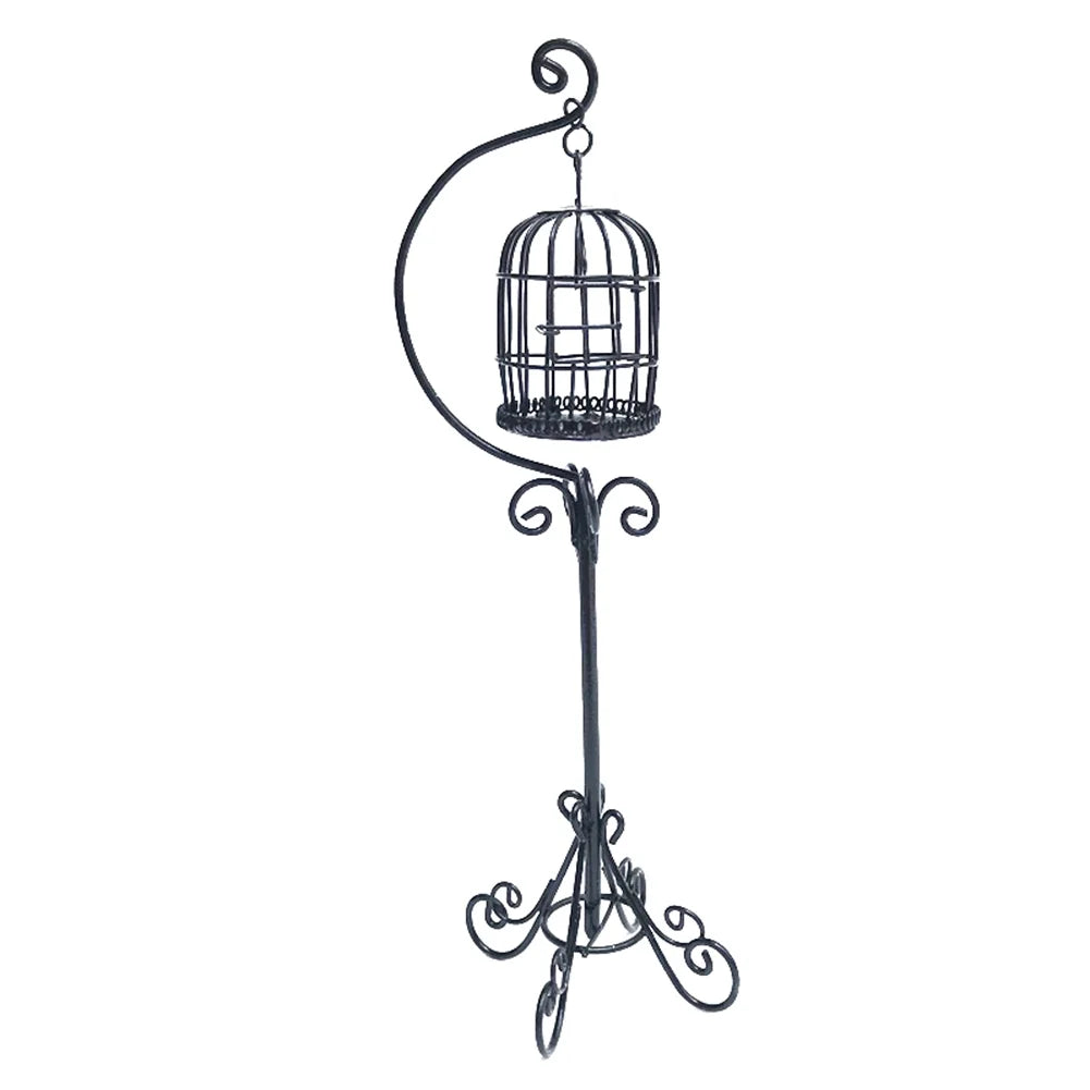 Miniature Metal Bird Cage Dollhouse Decoration C708142
