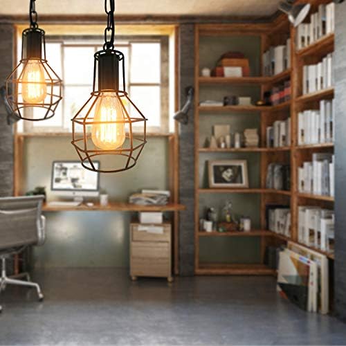 Vintage Industrial Metal Cage Pendant Ceiling Light P44632