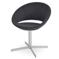 Silver Leatherette Swivel Papasan Chair T4066