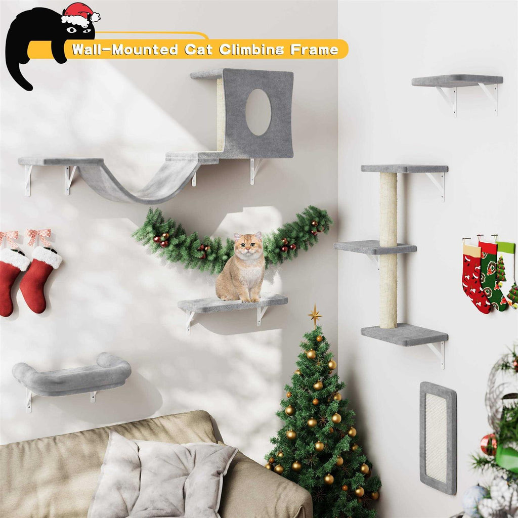 6 Pcs Wall-Mounted Cat Shelves U211