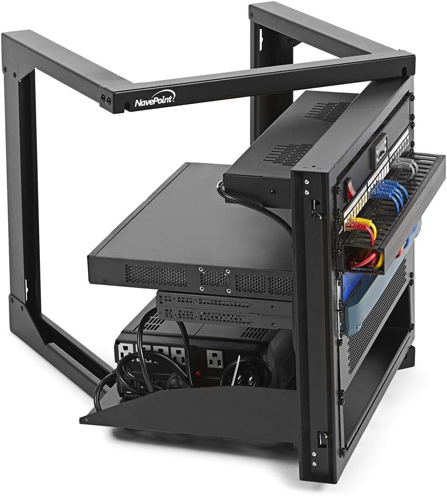 15U Wall Mount Open Frame Network Rack with Swing Out Hinged Gate T608
