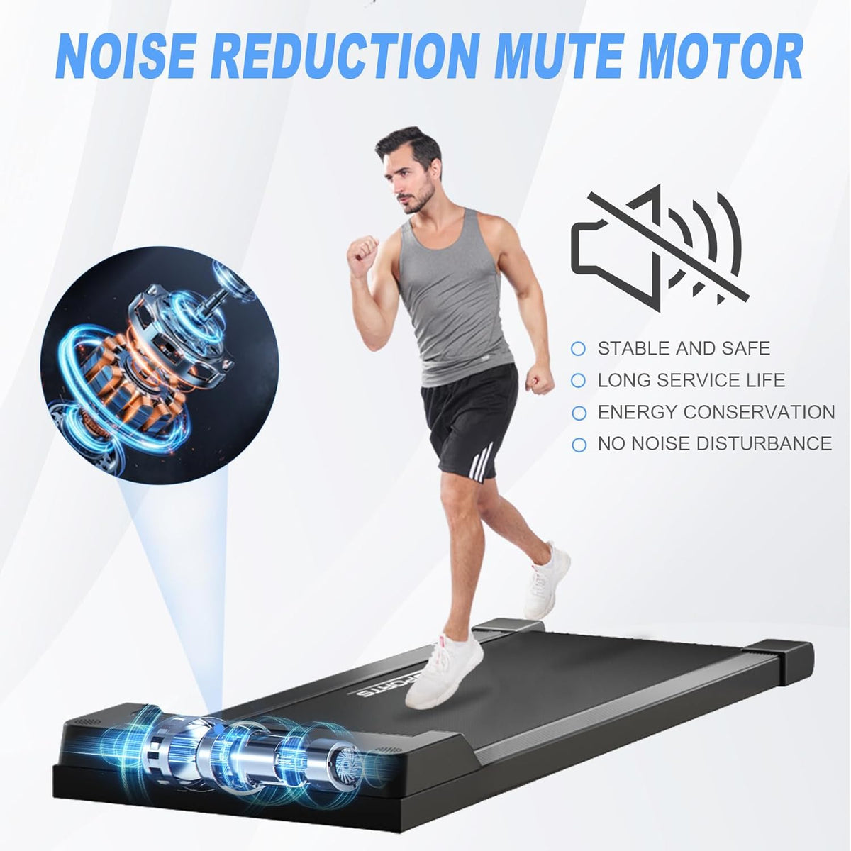2.5HP Portable Under Desk Treadmill with Remote Control K150