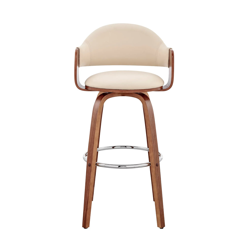 26" Faux Leather & Wood Counter Stool A7538