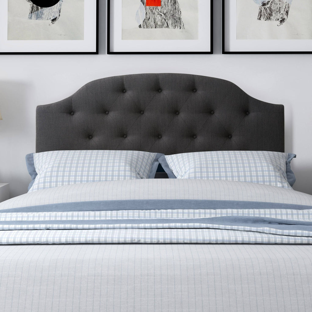 Tufted Light Gray Fabric Headboard W303