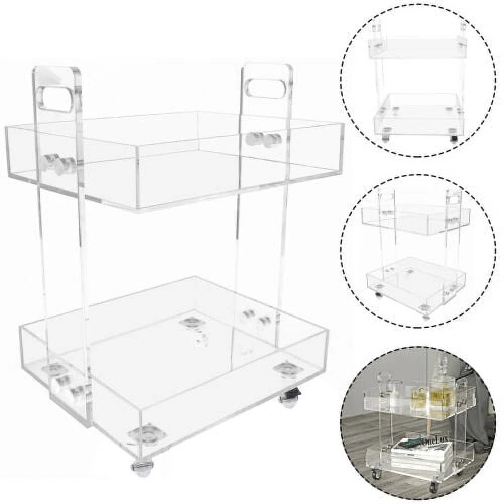 Acrylic Nightstand with 4 Wheels H8759