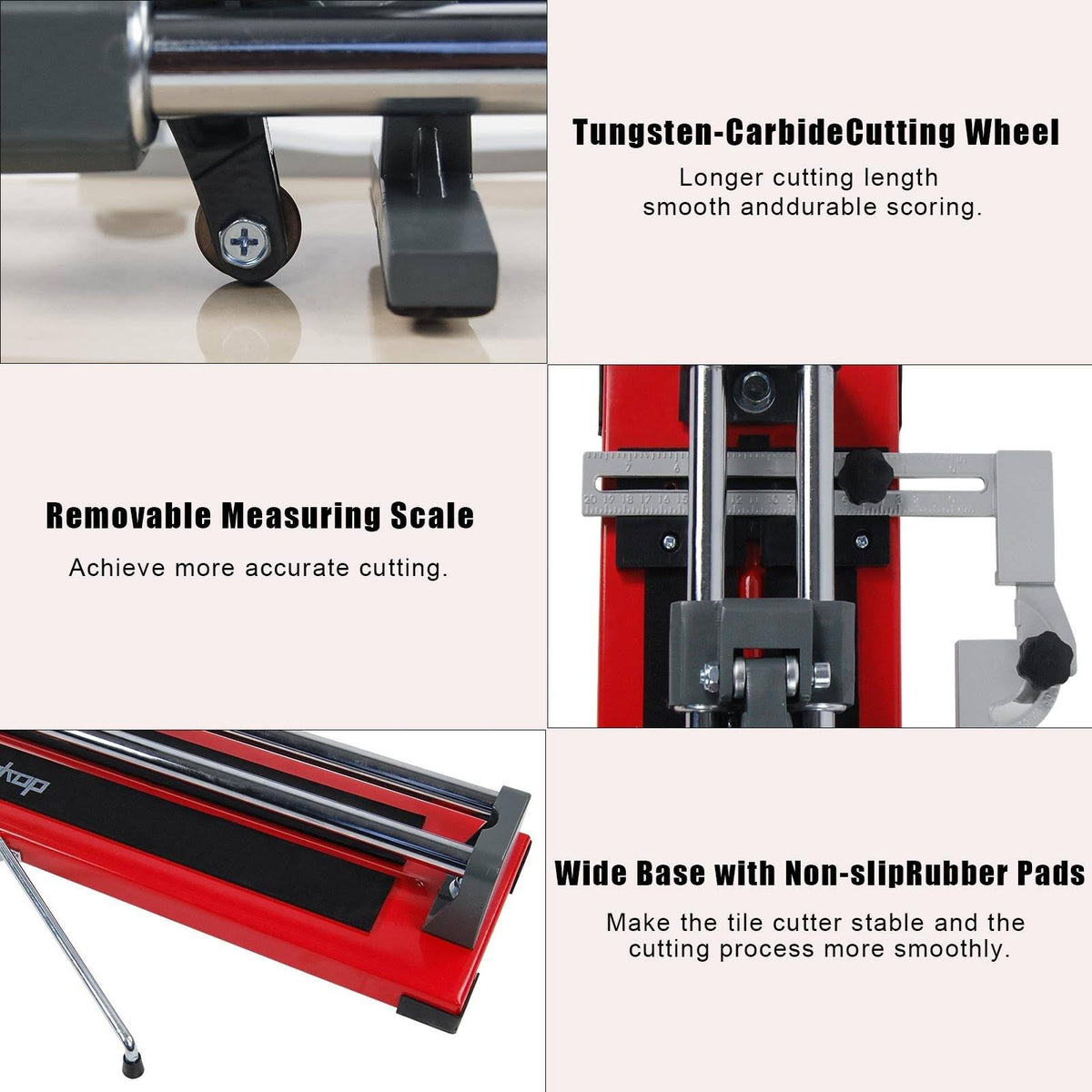Red Manual Tile Cutter with Tungsten Carbide Cutting Wheel C198