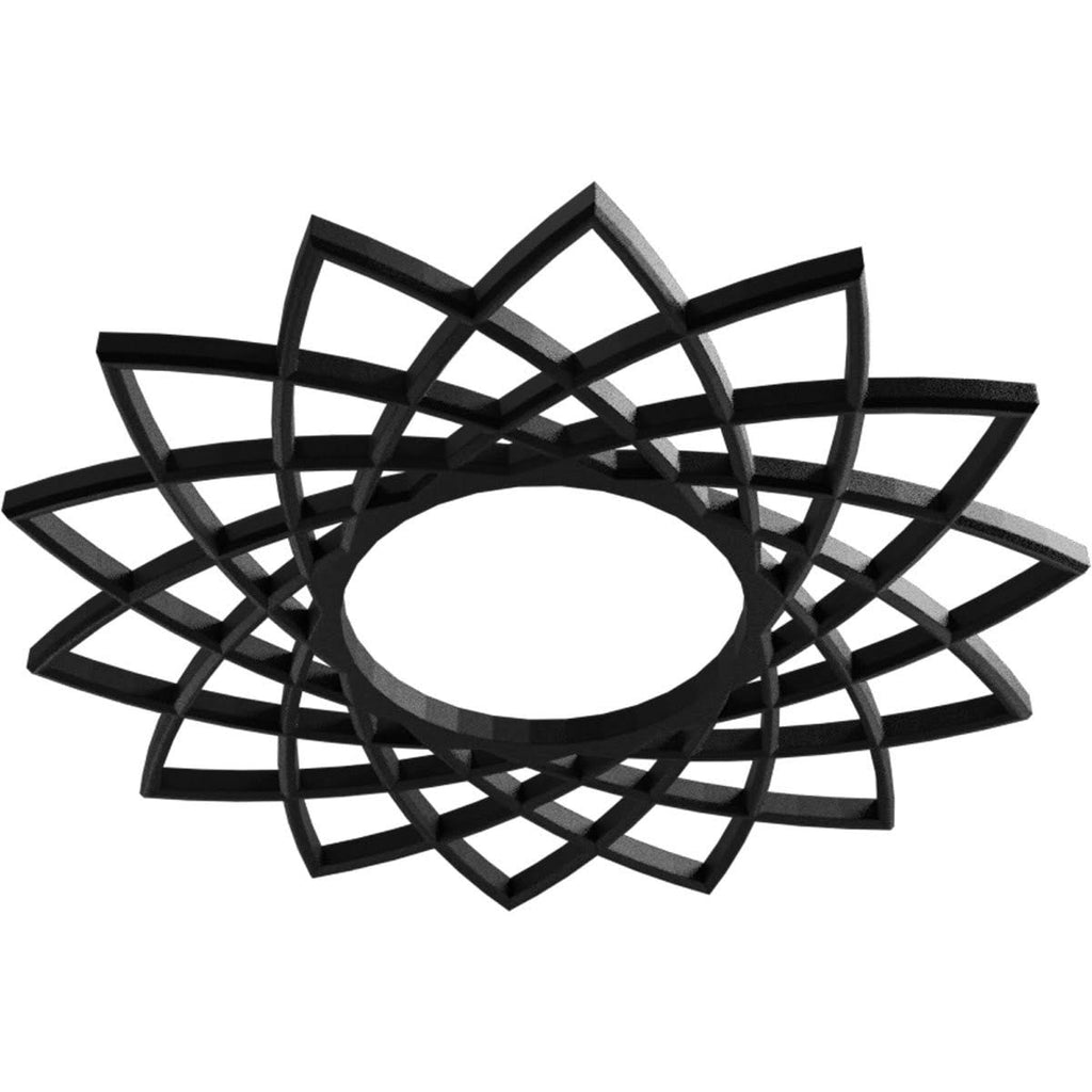 32x22OD x 12 3/8x22ID x 1x22P PVC Pierced Ceiling Medallion L761