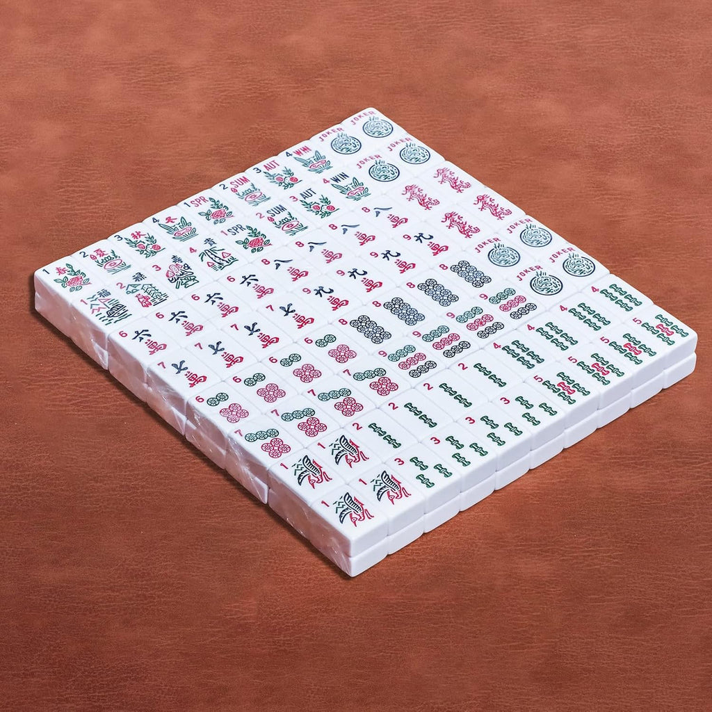 166 White Tiles Mahjong Set with Soft Bag and 4 Racks P37527