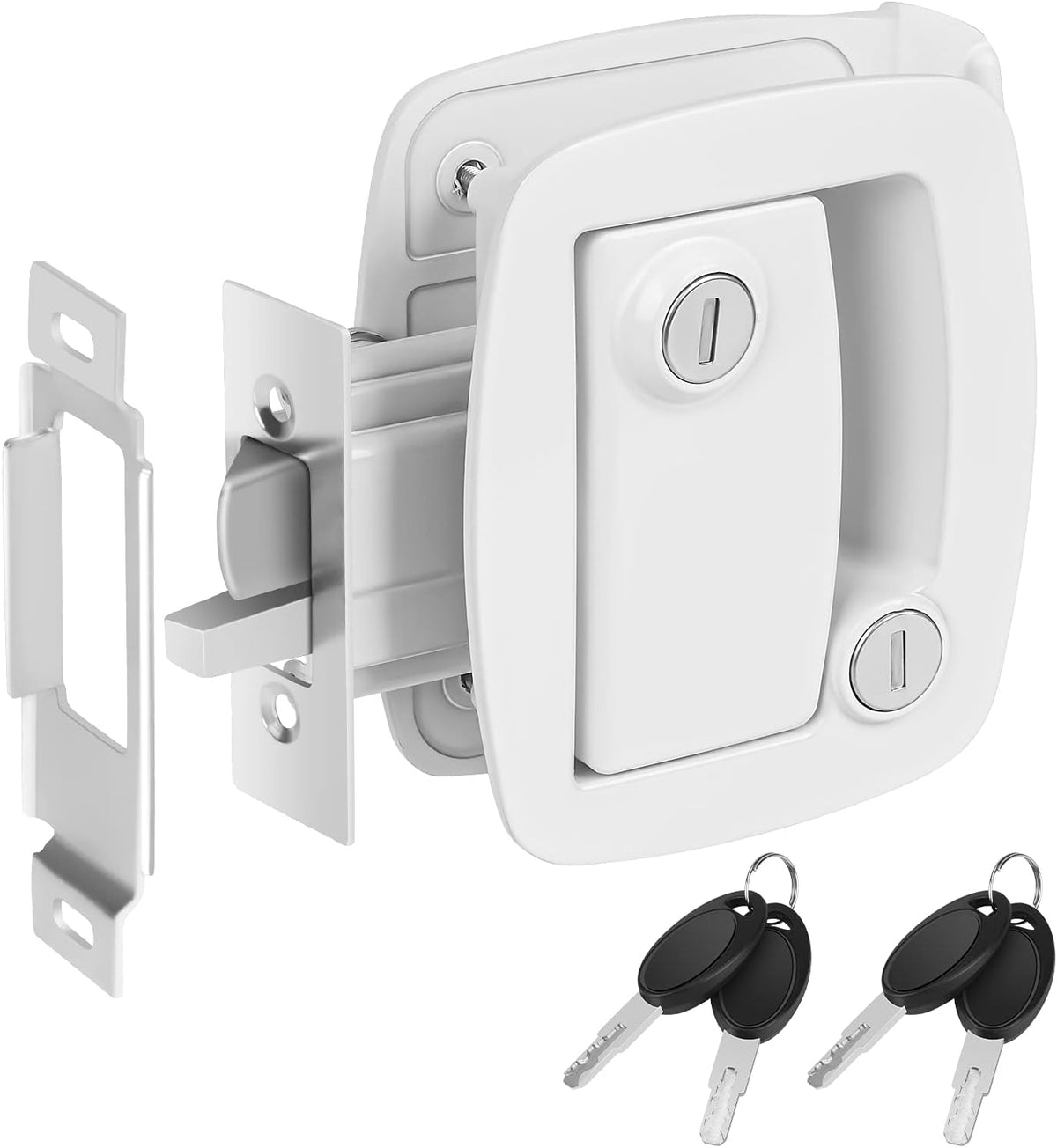 Black Metal RV Entry Door Lock with Paddle Deadbolt J2232