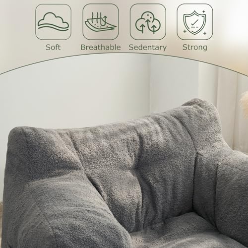Giant Bean Bag Chair with Pocket Armrests F573