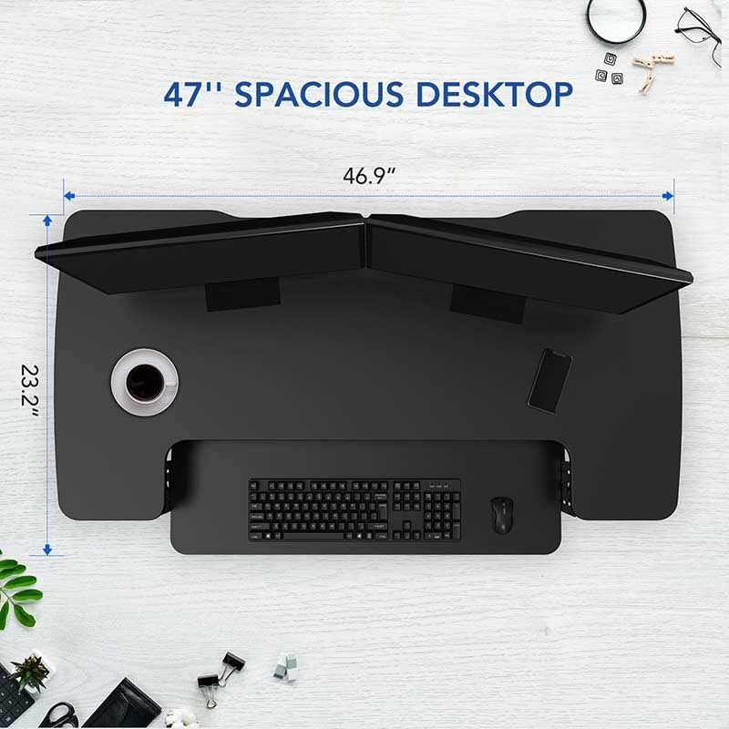 Standing Desk Converter with Height Adjustable Desk Riser K85374