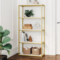 5-Shelf Bookcase with Metal Frame and Wood Shelves, Nutmeg/Black H952946