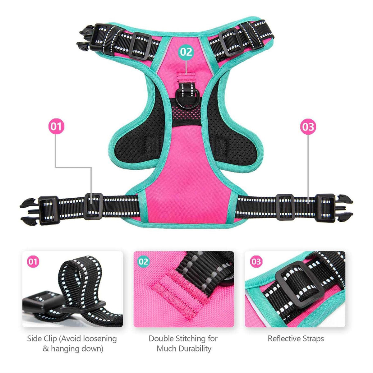 No Pull Reflective Dog Harness with Handle F91290