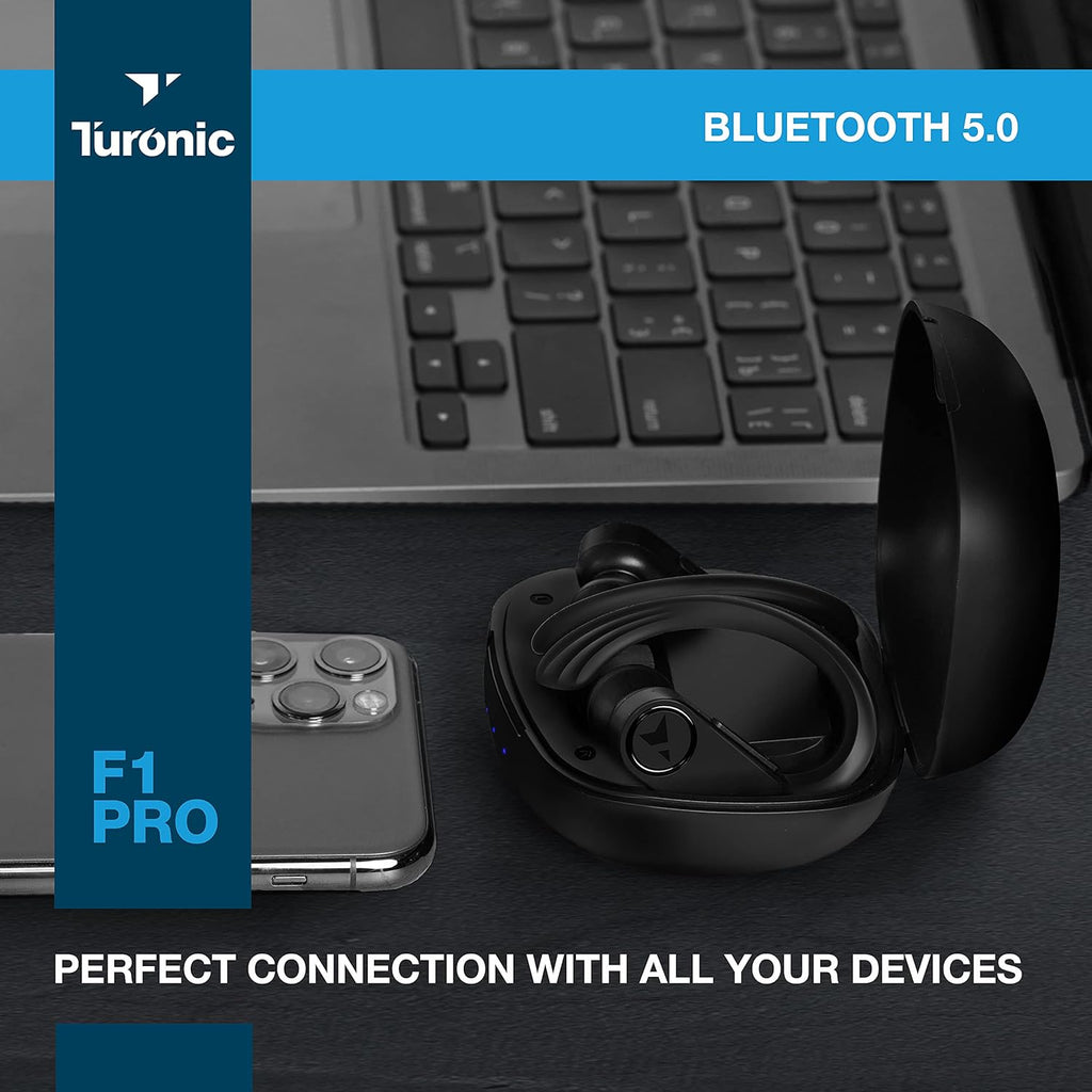 Black Pack of 2 Wireless Earbuds with Charging Case V664