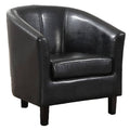 Black Faux Leather Tub Chair O8107