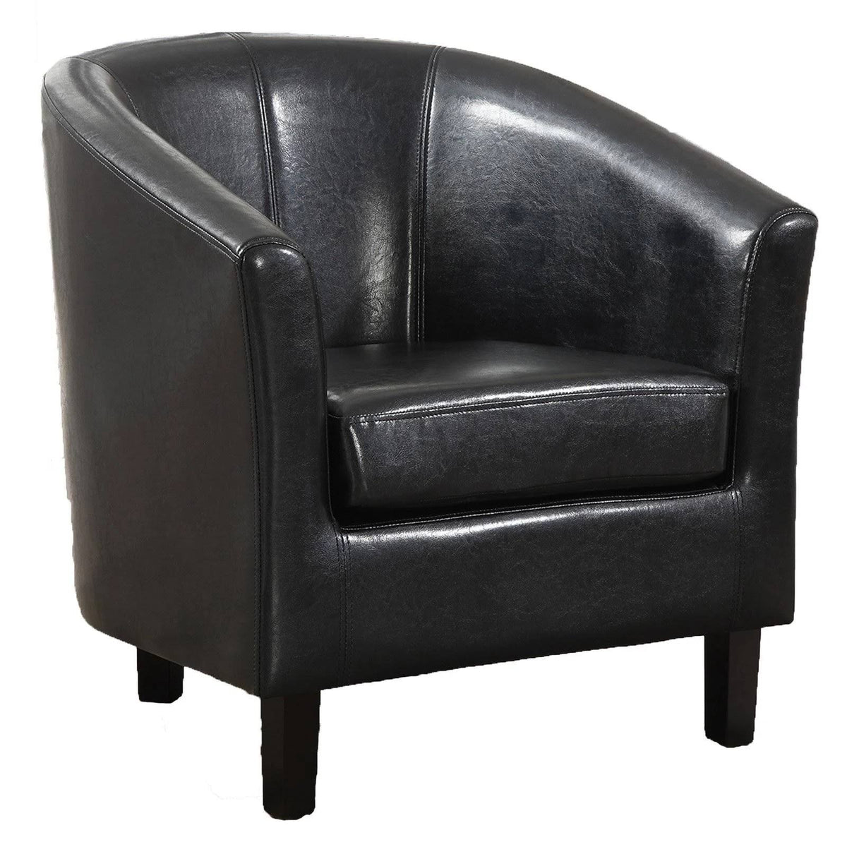 Black Faux Leather Tub Chair O8107