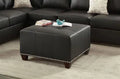 Black Bonded Leather Ottoman T290