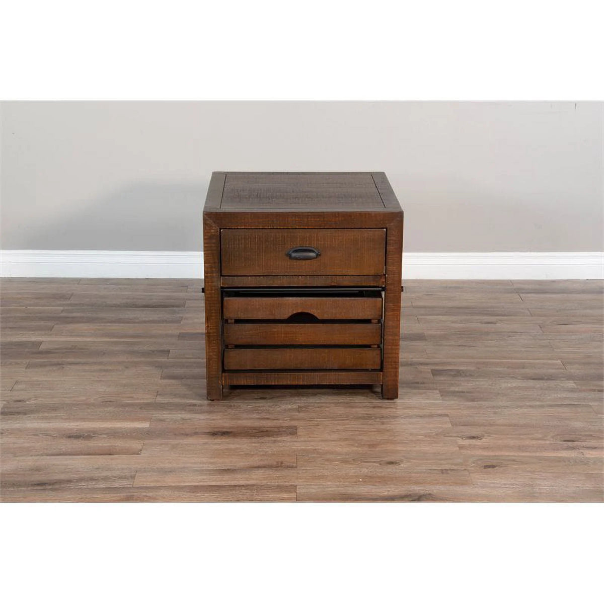 24" Mahogany Wood End Table Set of 2 D58609