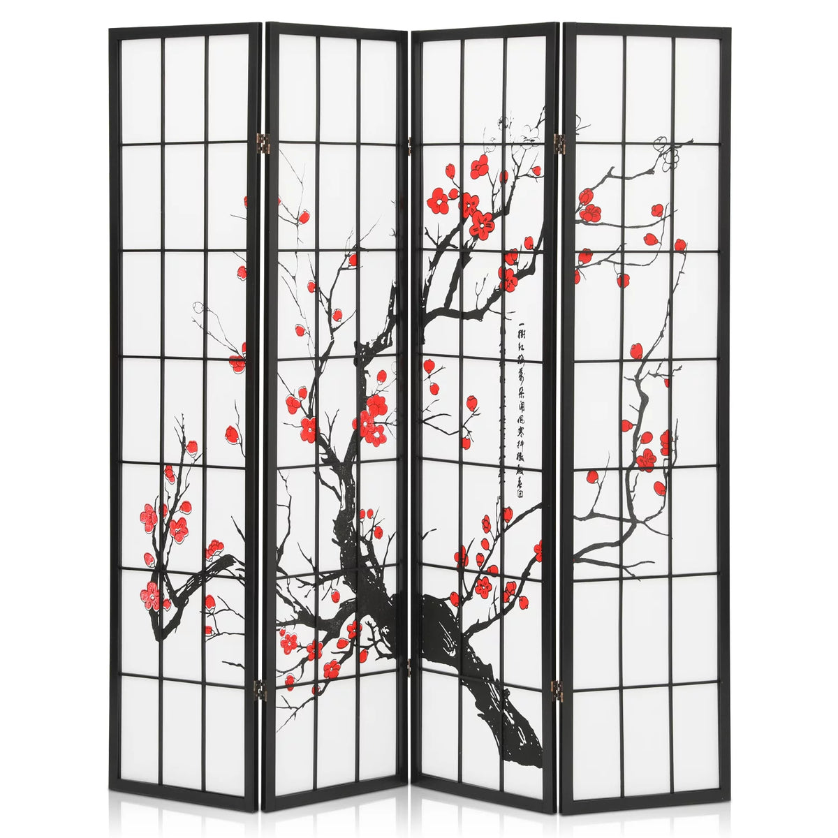 5.8 ft Tall 4 Panel Wood Room Divider J5648