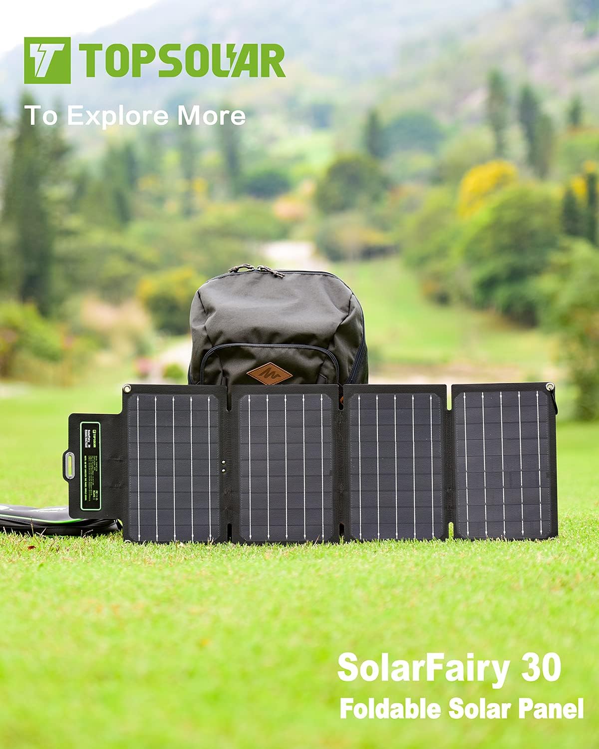 30W Foldable Solar Panel Battery Charger Kit H674964