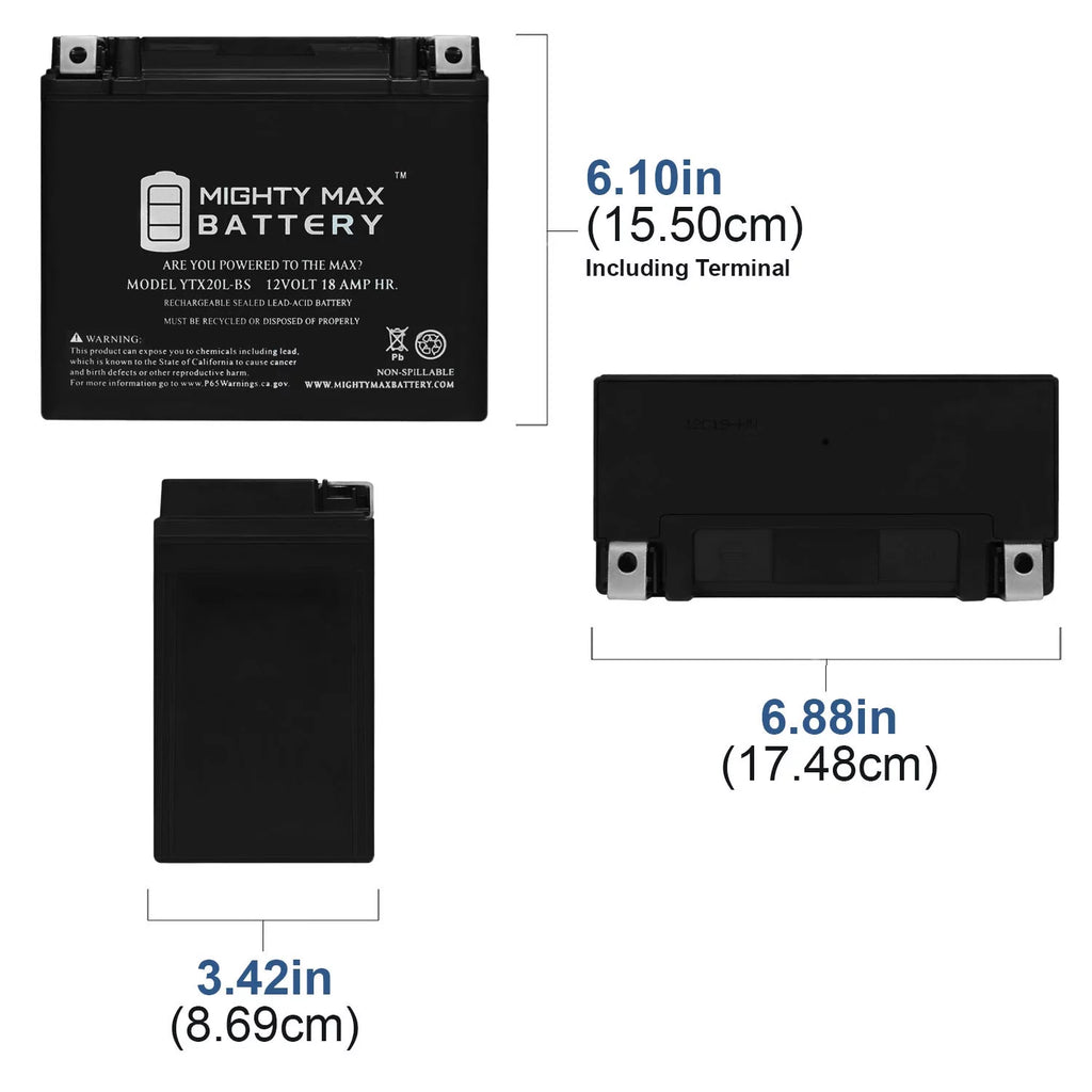 YTX20L-BS Replacement Battery T64020