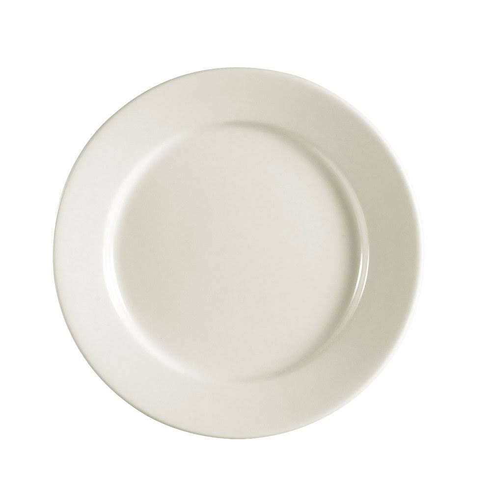 Ivory Wide Rim Rolled Edge Stoneware Plate - 36/Case V202154