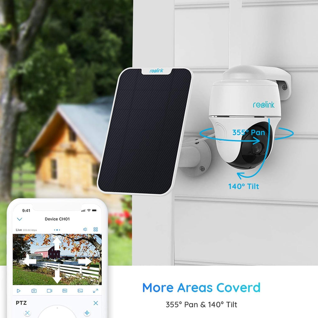 Outdoor Security Camera System Pan Tilt 3G/4G LTE Solar Battery Powered Camera with Solar Panel G498618