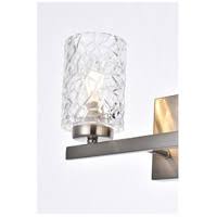 2 Lights Bath Sconce in Stain Nickel with Clear Shade U3859
