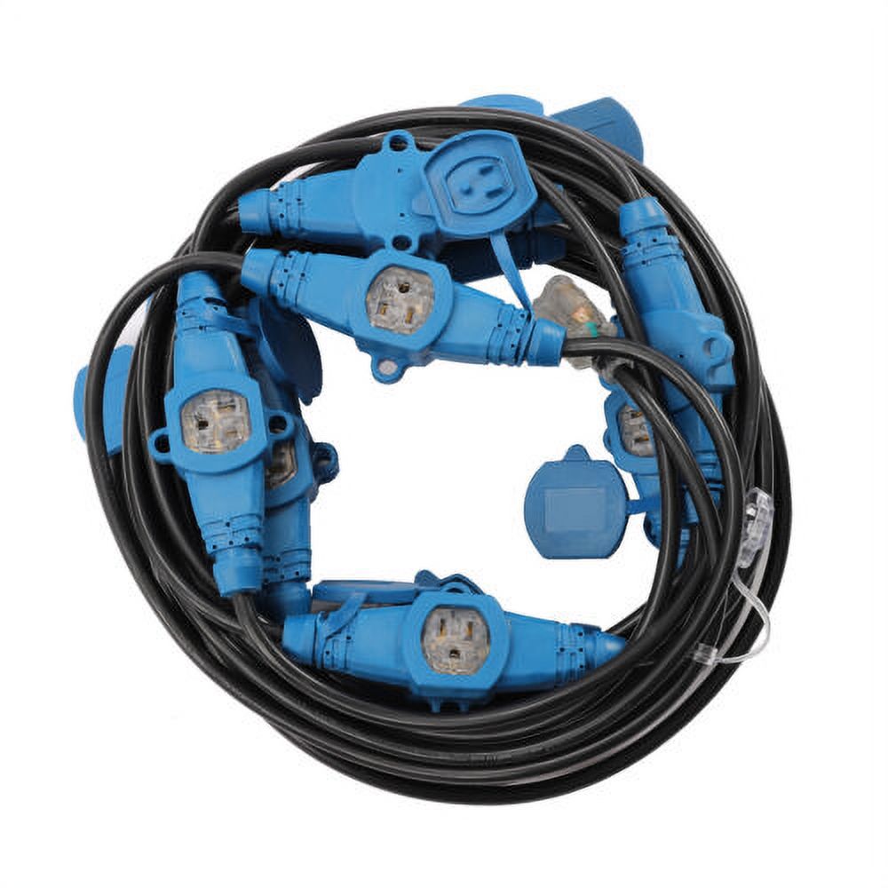 65FT 12awg 13 Plugs 15A 125V Power Extension Cord Splitter T94297