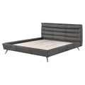 Queen Bed in Gray Top Grain Leather T895
