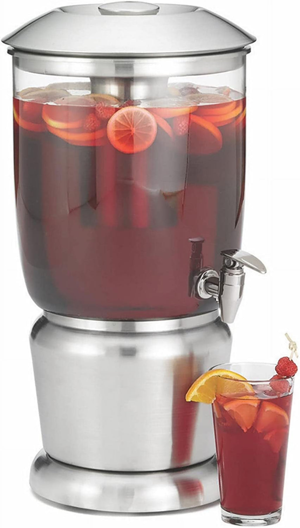 Gallon Drink Dispenser With Fruit Infuser & Stand, Tritan Stainless Steel E590921
