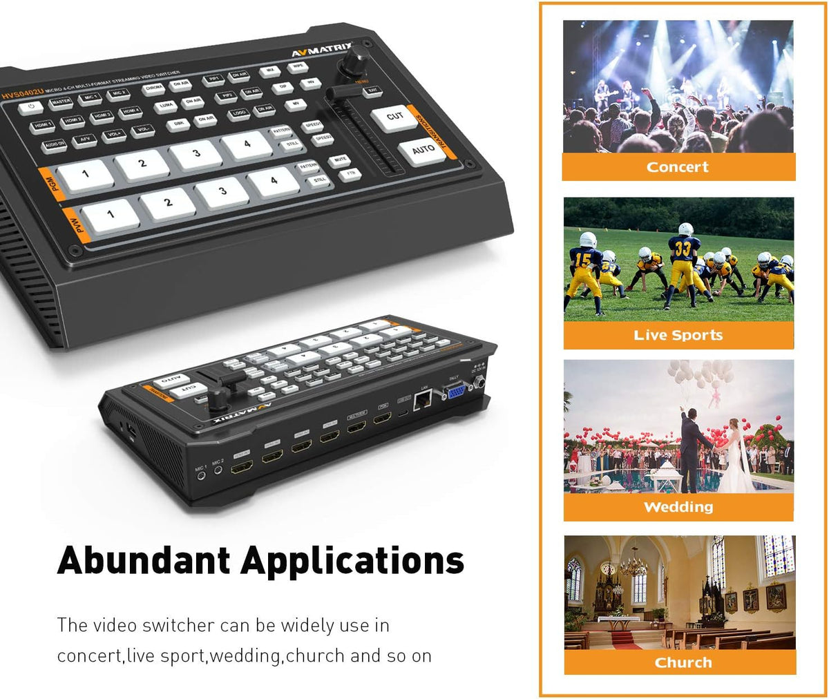 4 x HDMI Inputs Video Mixer Switcher USB Output I732785