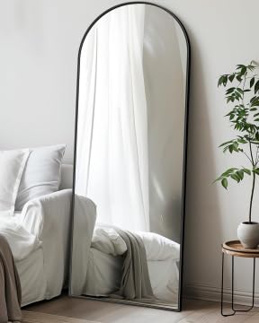 Arched Full Length Mirror 76"x34" Black R731224