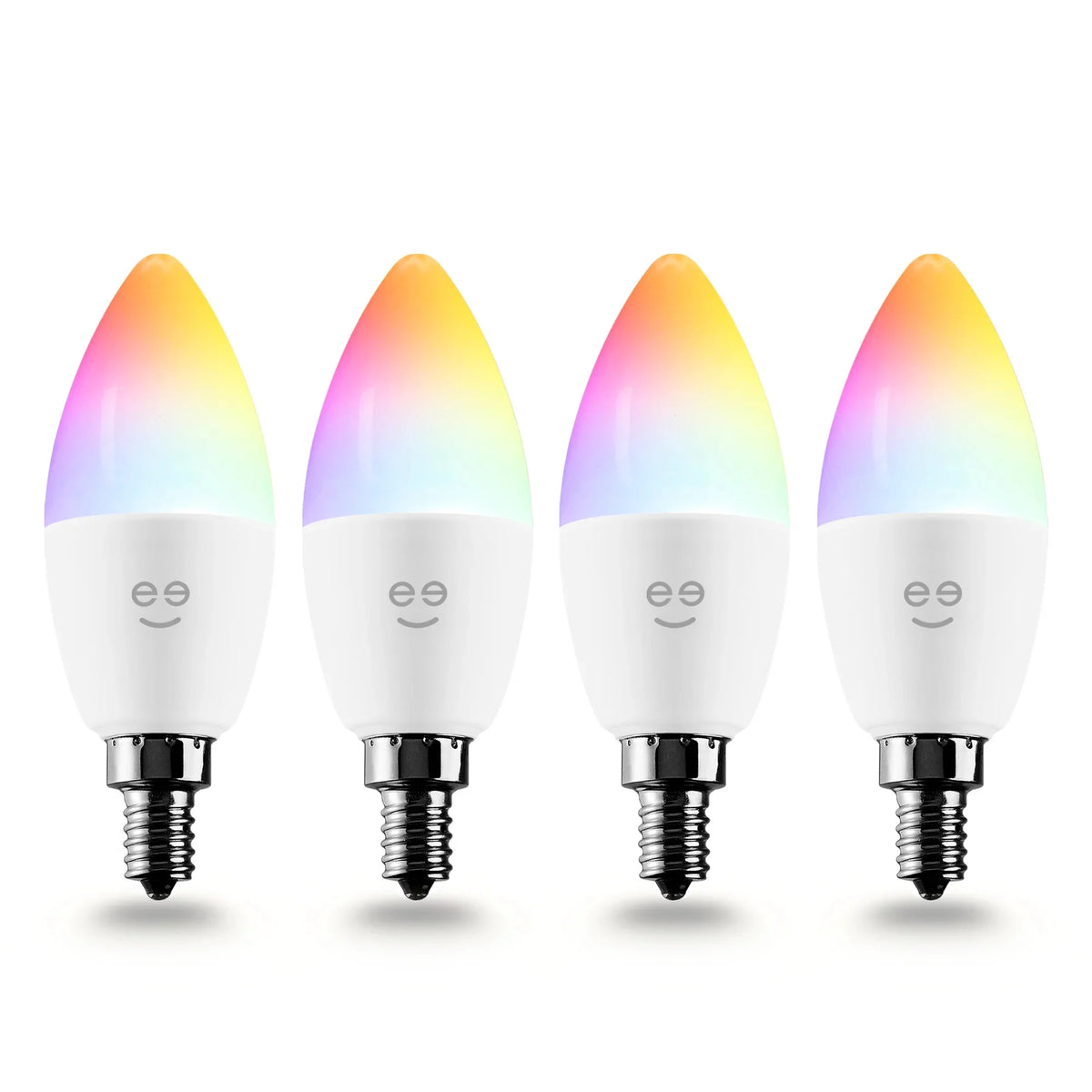 Wi-Fi LED Smart Bulb, 4W, E12 Base, Tunable and Dimmable RGB Bulb (4 Pack) C58860