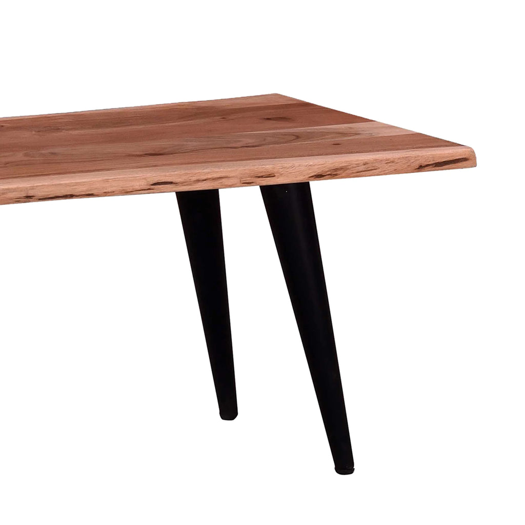 58 in. Acacia Wood and Metal Dining Bench N10206