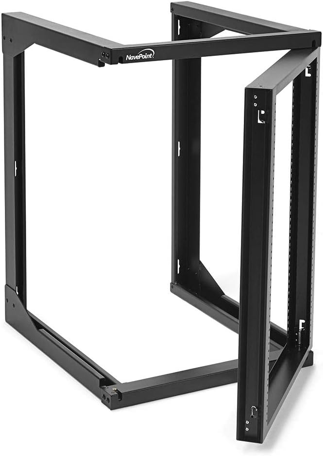 15U Wall Mount Open Frame Network Rack with Swing Out Hinged Gate T608