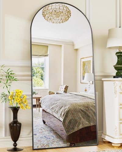 Arched Full Length Mirror 76"x34" Black R731224