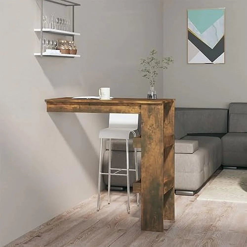 Brown Oak Engineered Wood Dining Table D571960