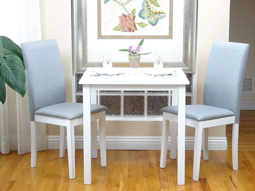 White Solid Wood 2 Piece Dining Set H3675