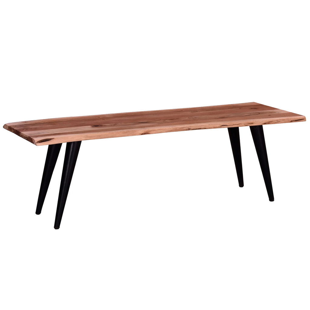 58 in. Acacia Wood and Metal Dining Bench N10206