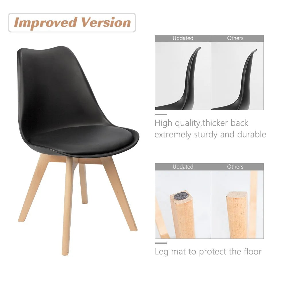 Black Upholstered Side Chair Set of 4 W7303