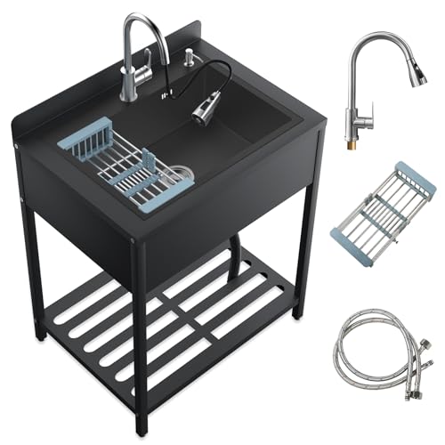 40'' Stainless Steel Single Bowl Utility Sink with Faucet D740910