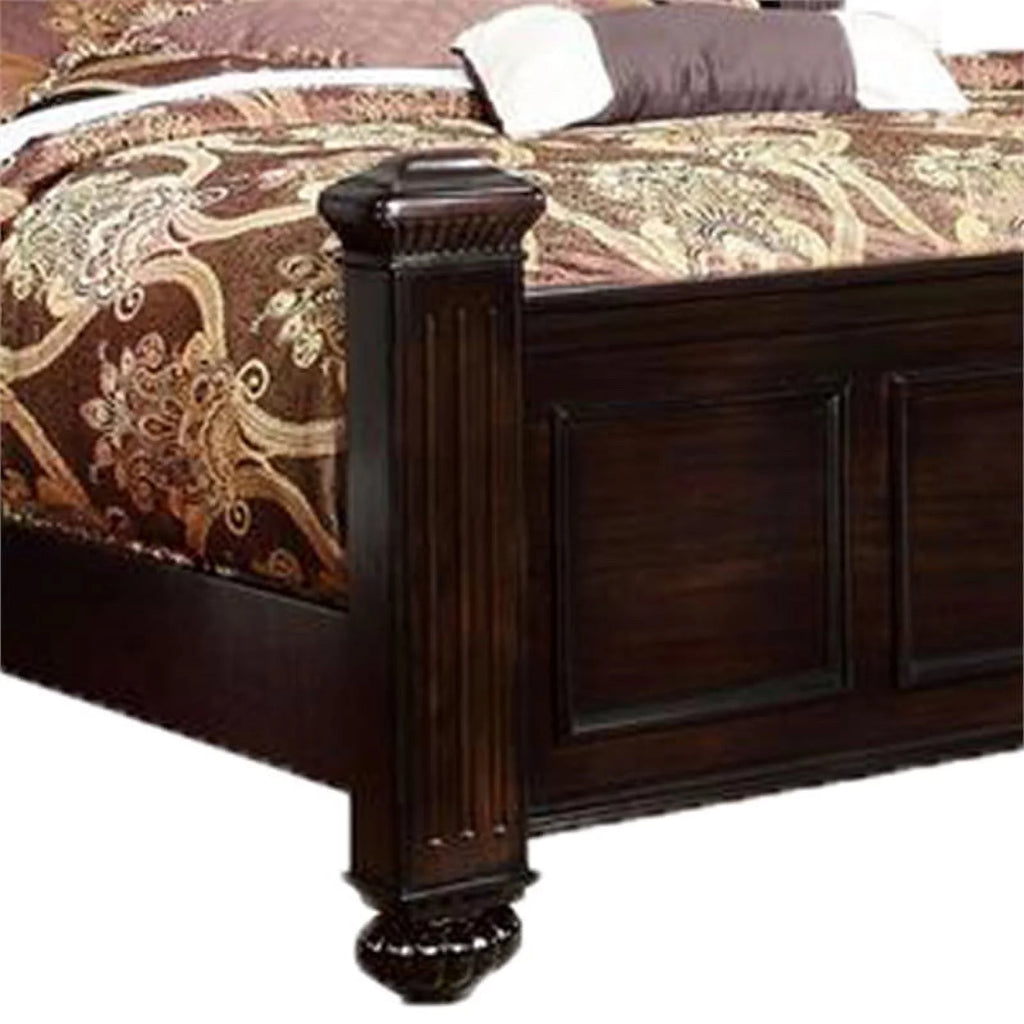 California King Wooden Bed with Bun Feet X780066